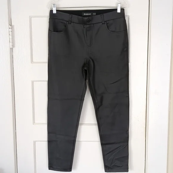 Betabrand Faux Leather Pants Medium Black 31X25 - Picture 6 of 14